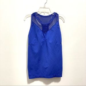 Beachbody Women’s Blue Mesh Netted Sport Fish Net Tank Top
